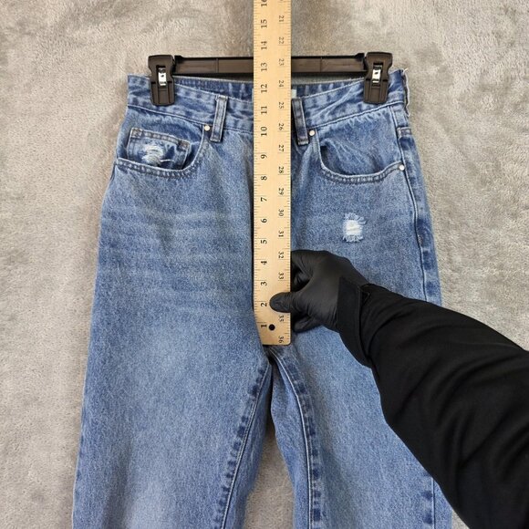 Cotton On Jeans Womens 4 Light Wash Mom High Rise Distressed Denim Tapered Leg - Picture 3 of 11